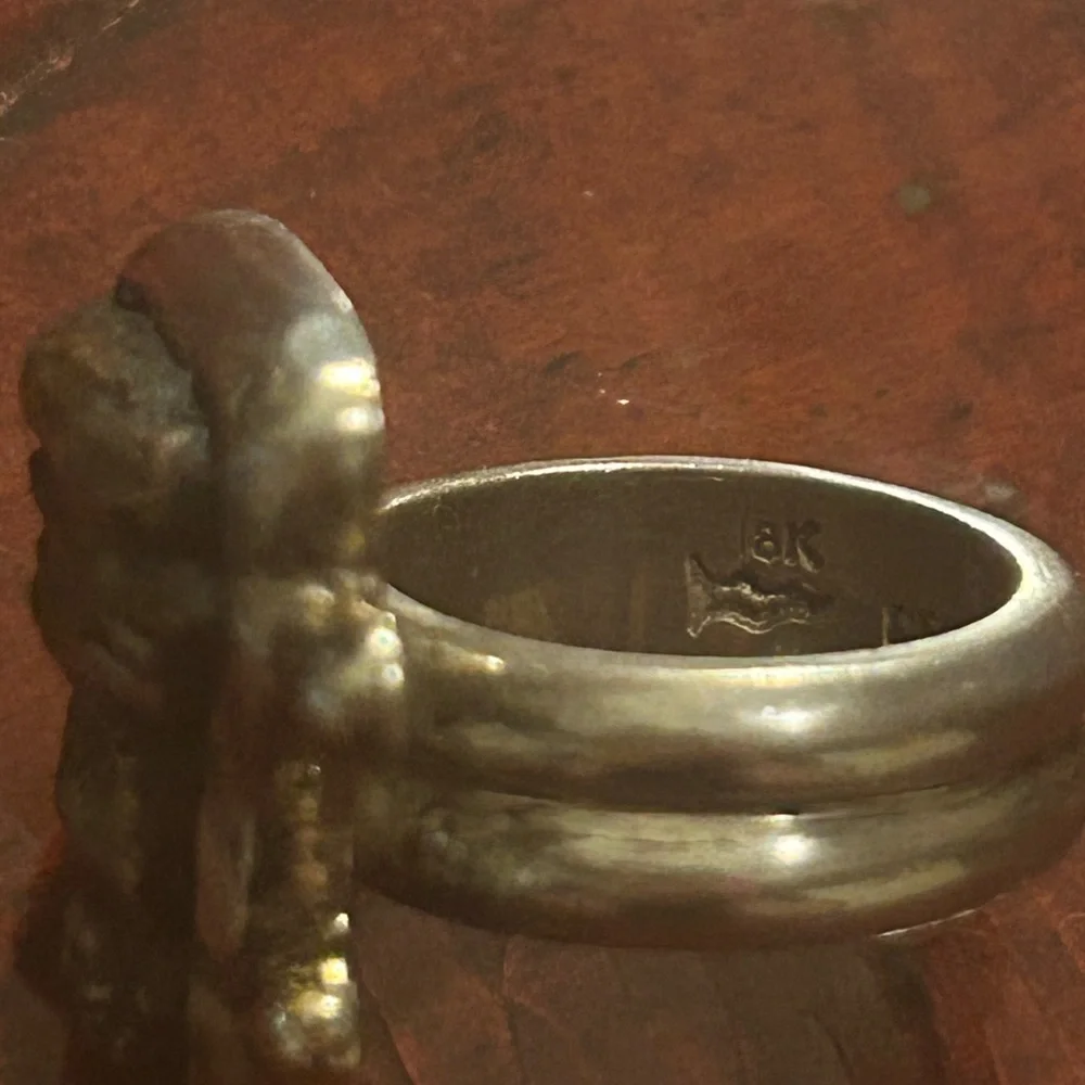 Barry Brinker Sterling Silver 18k Buddha Ring Size 7 - Picture 5 of 8